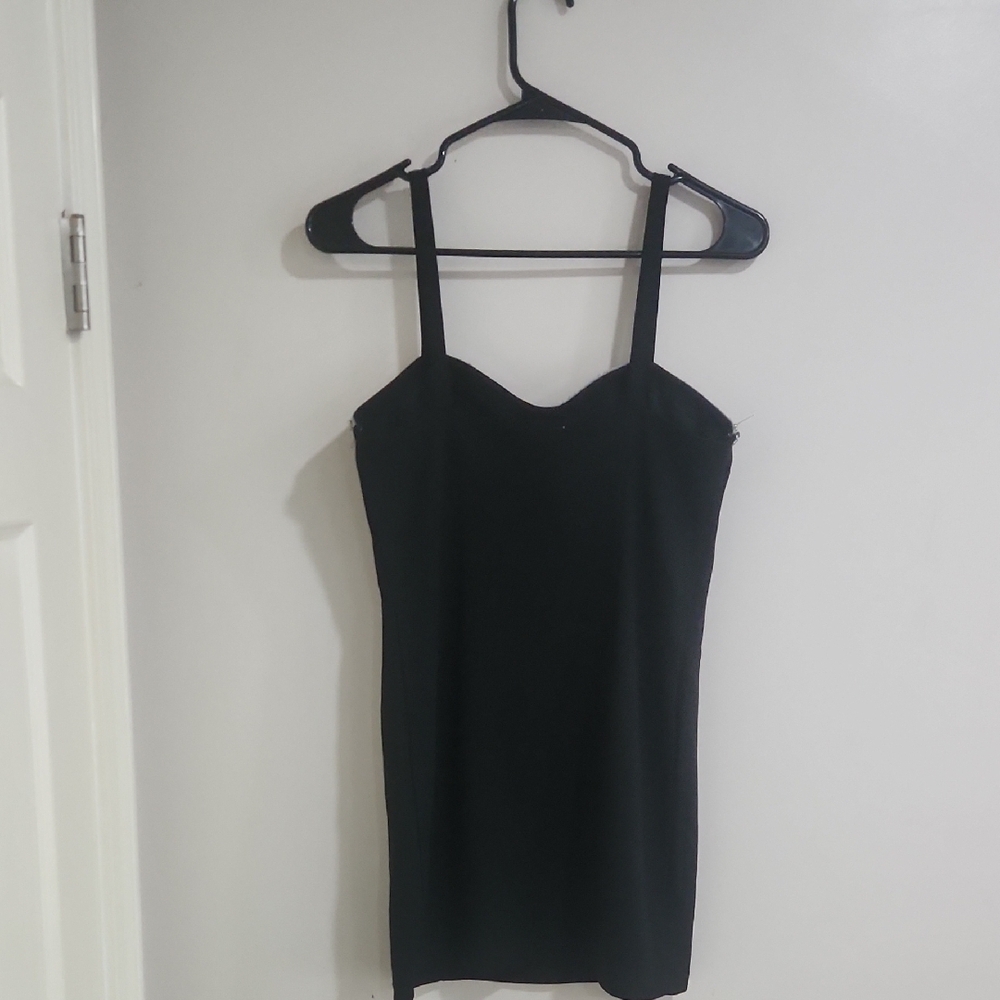AUW Black Mini Dress with Silver Trim - Picture 5 of 5
